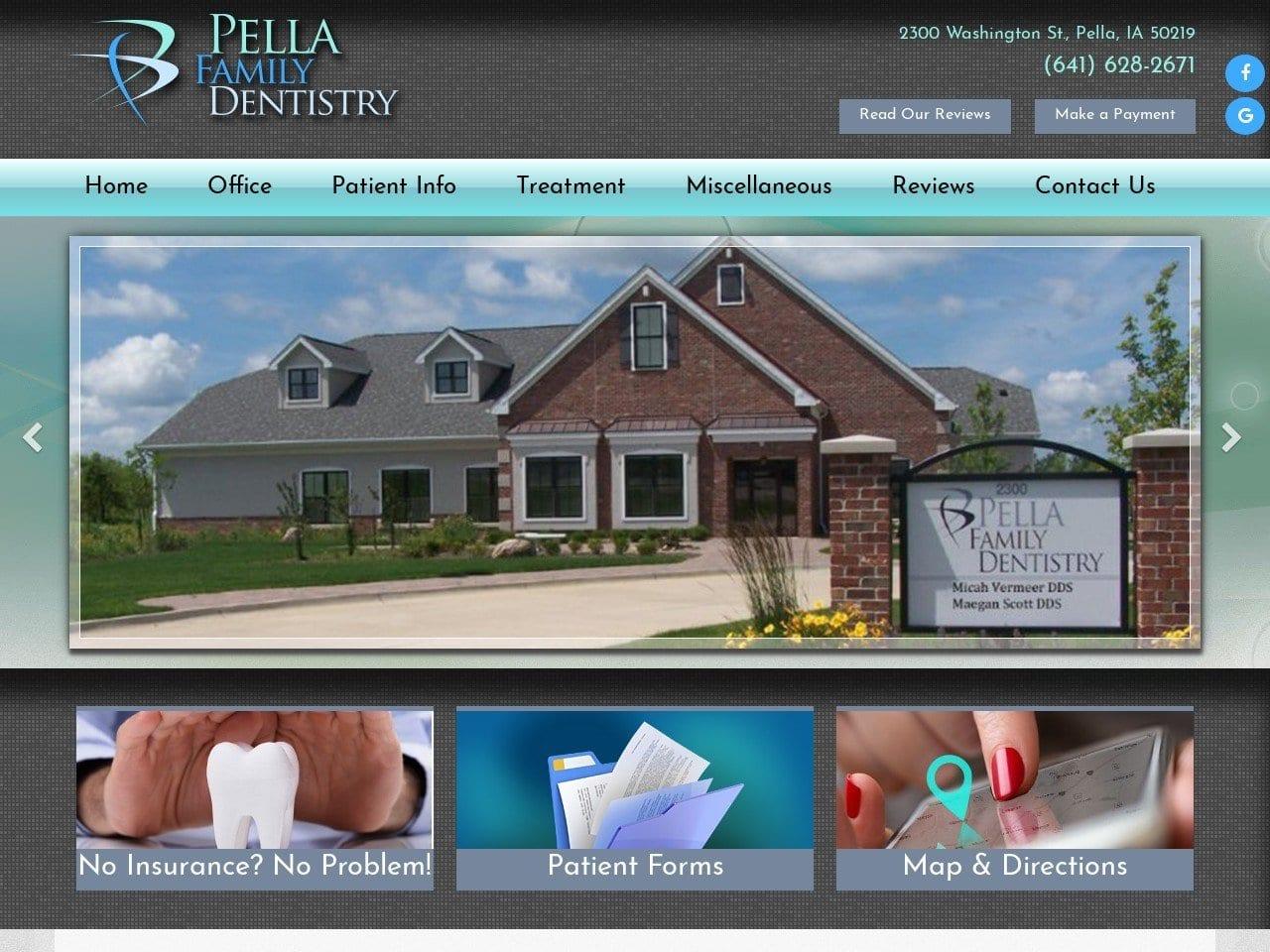 Pella Family Dentistry screenshot