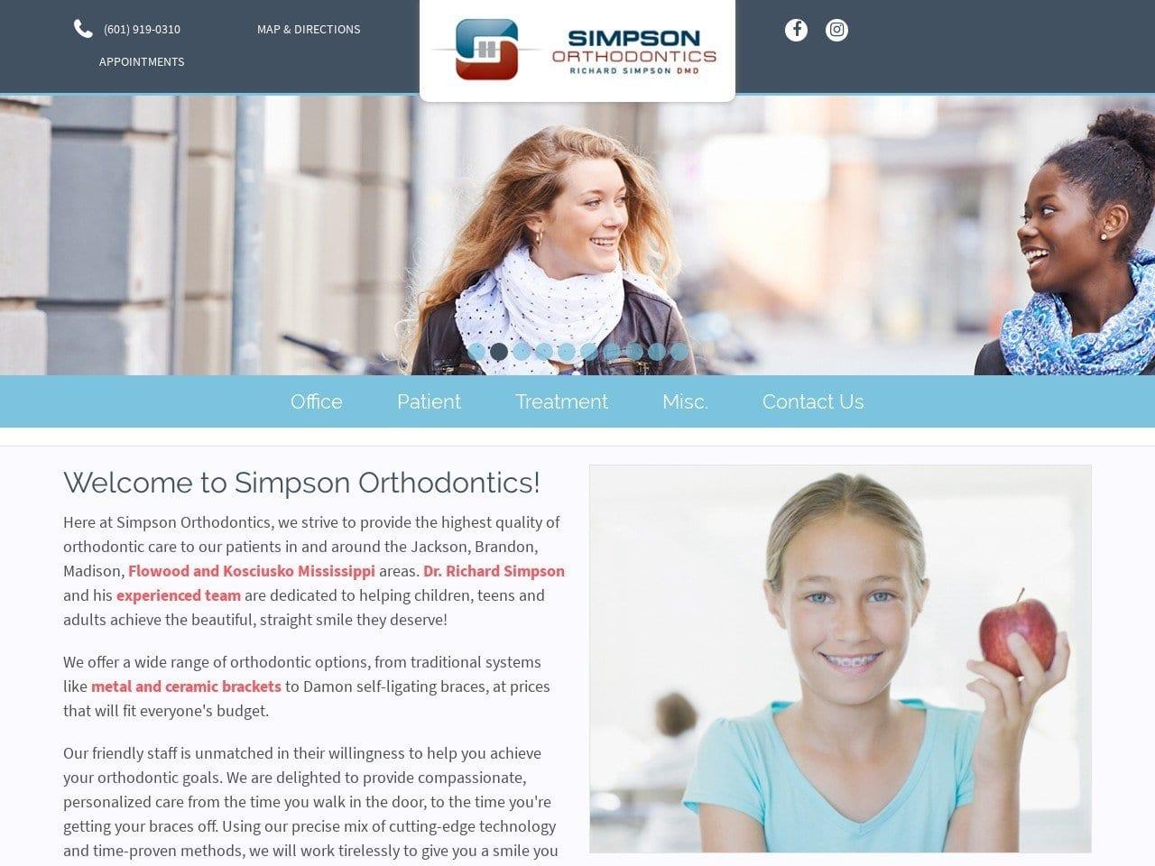 Simpson Orthodontics screenshot