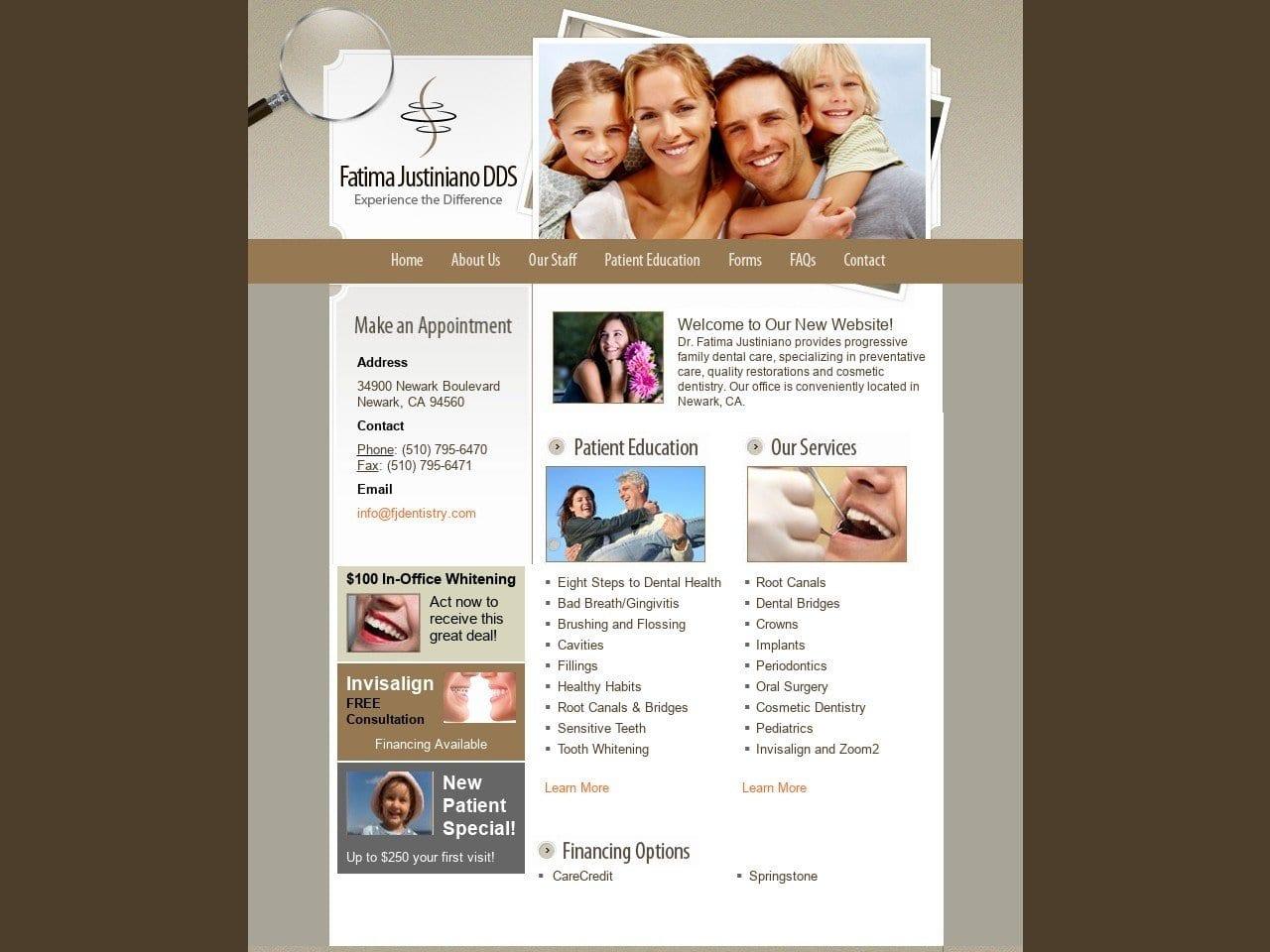 Dr. Fatima Justiniano DDS screenshot