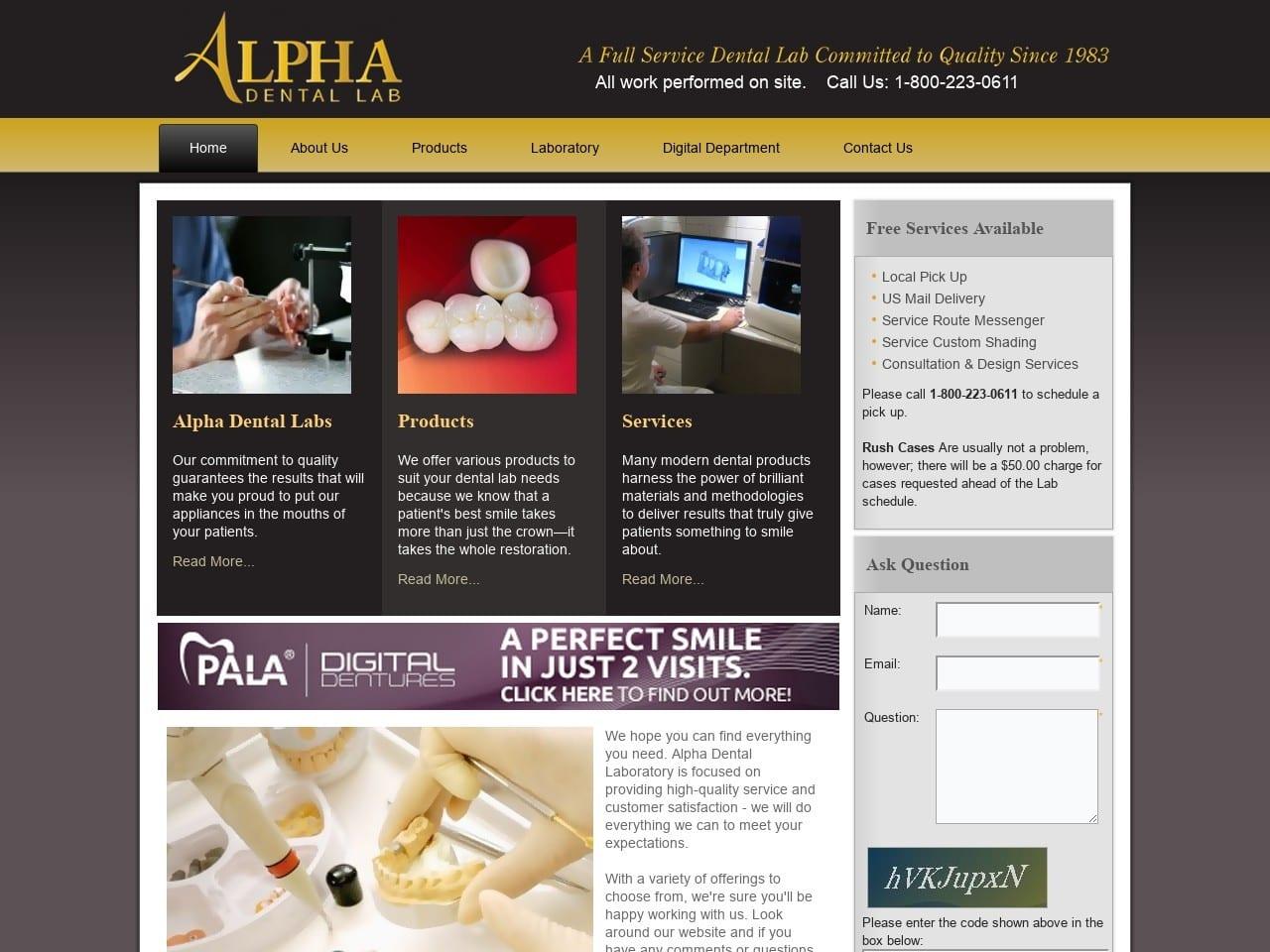 Alpha Dental Laboratories Inc screenshot