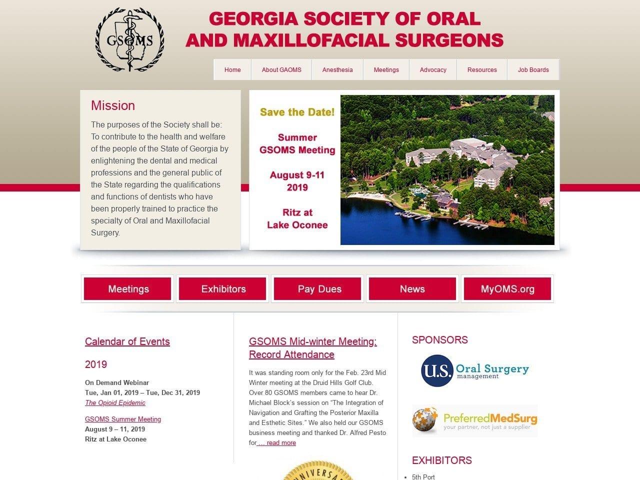 Georgia Society of Oral & Maxillofacial Surgeons screenshot
