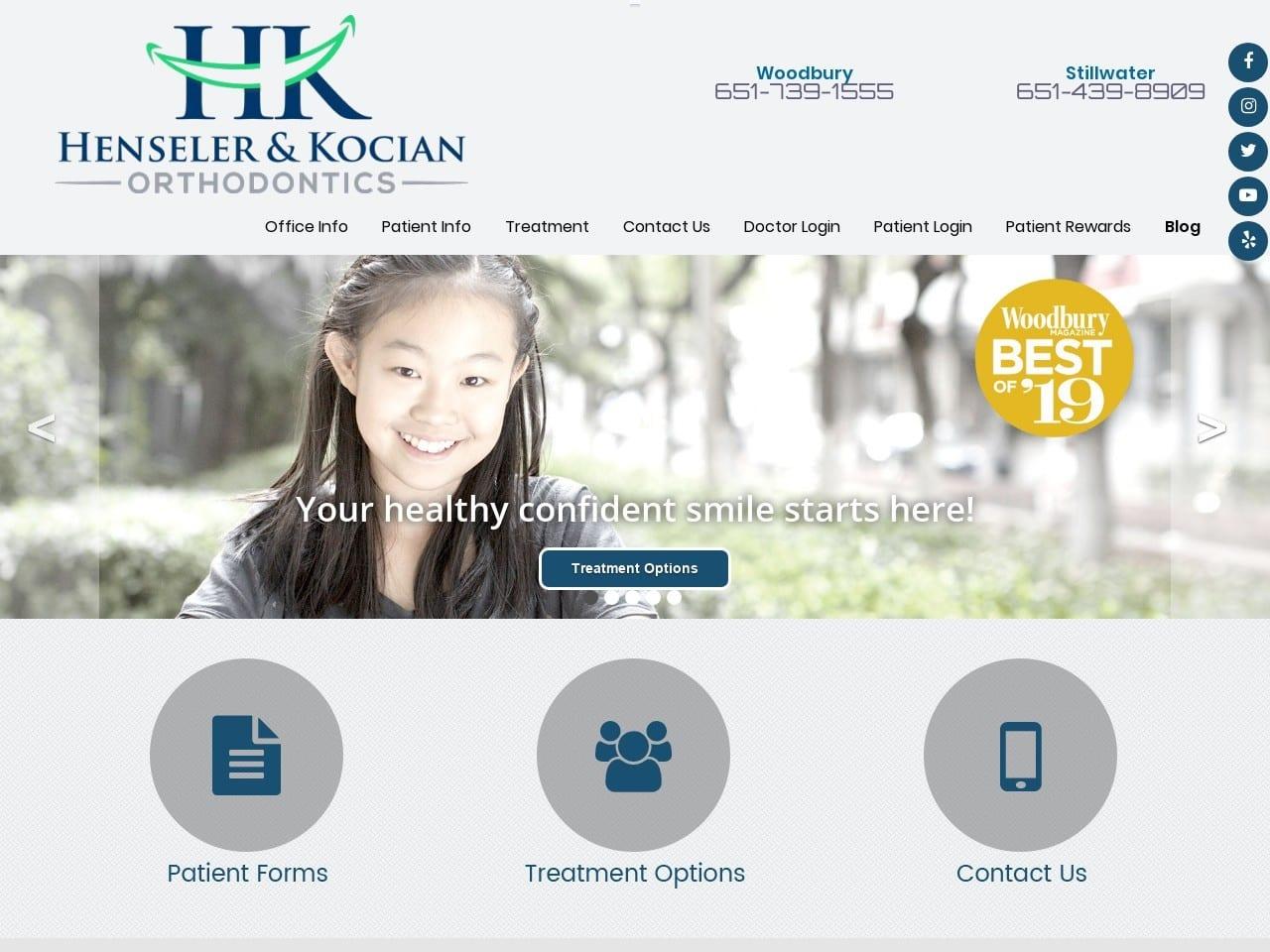 Henseler & Kocian Orthodontics screenshot