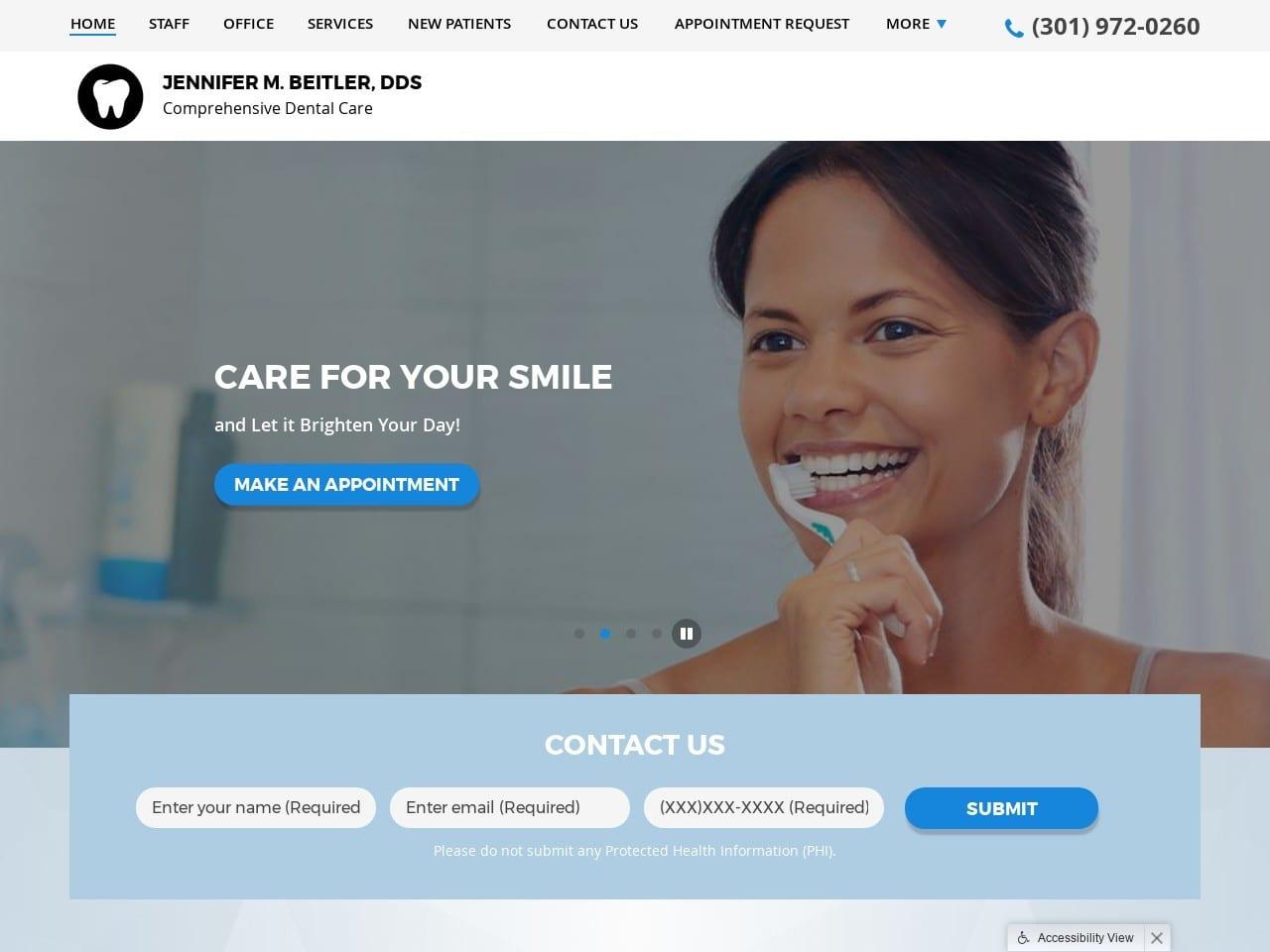 Dr. Jennifer M. Beitler DDS screenshot