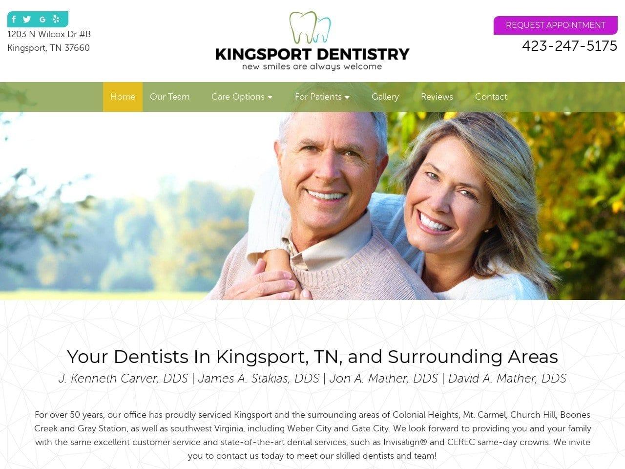 Kingsport Dentistry: Drs. Carver, Stakias, Mather, & Mather screenshot