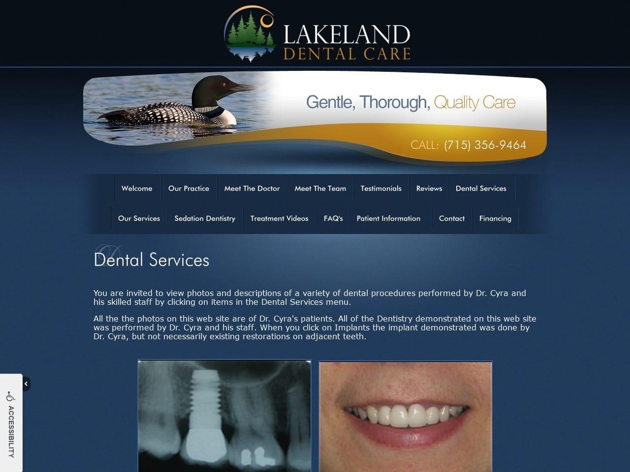 Lakeland Dental Care Cyra Greg DDS screenshot