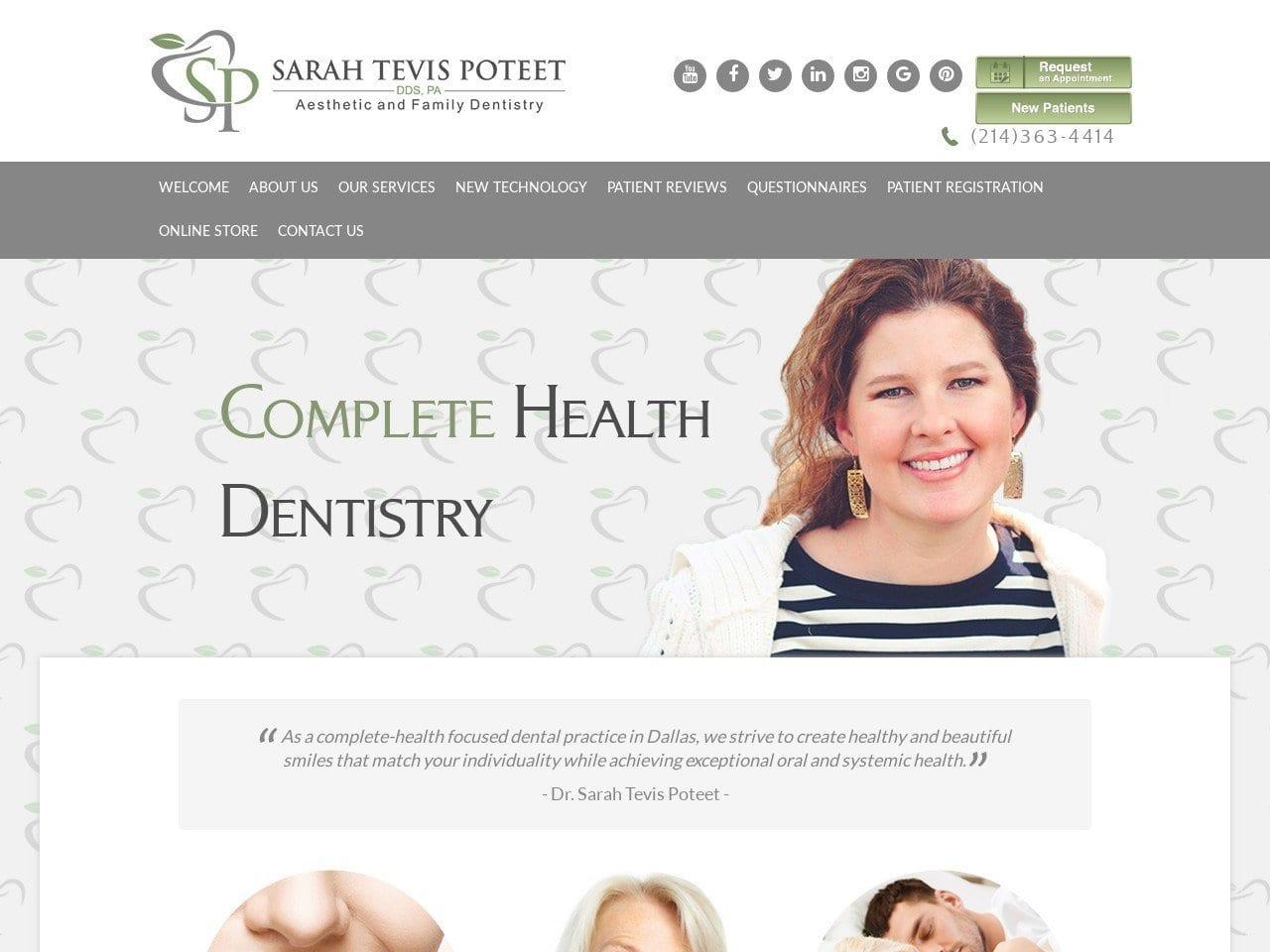 Sarah Tevis Poteet DDS PA screenshot