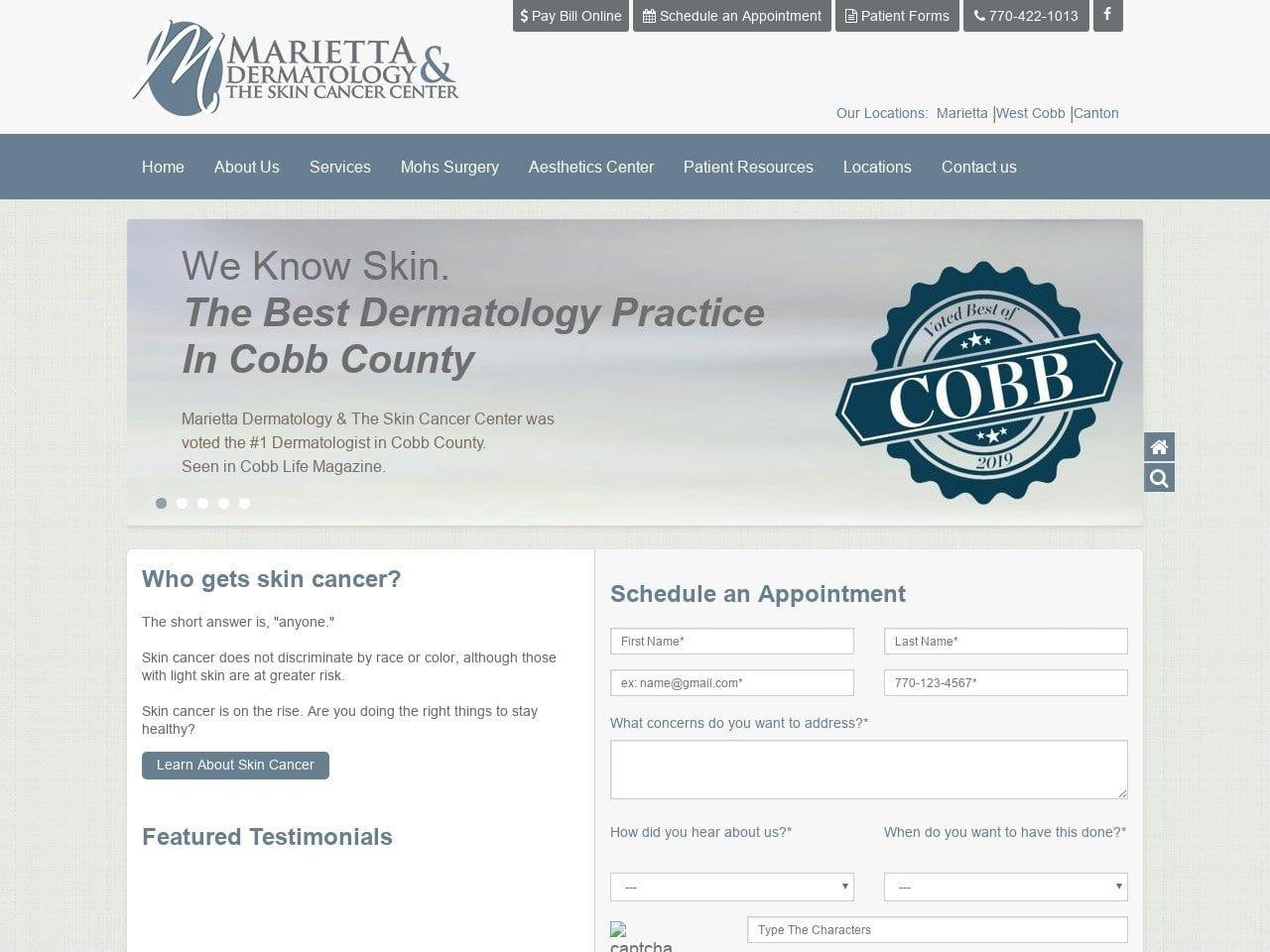 Marietta Dermatology Associates screenshot