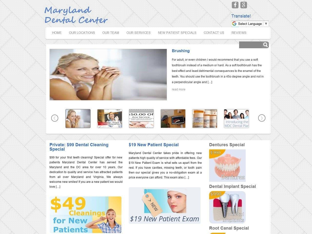 Maryland Dental Center screenshot