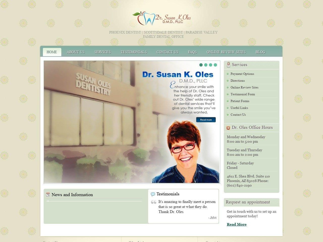 Dr. Susan K. Oles DMD PLLC screenshot