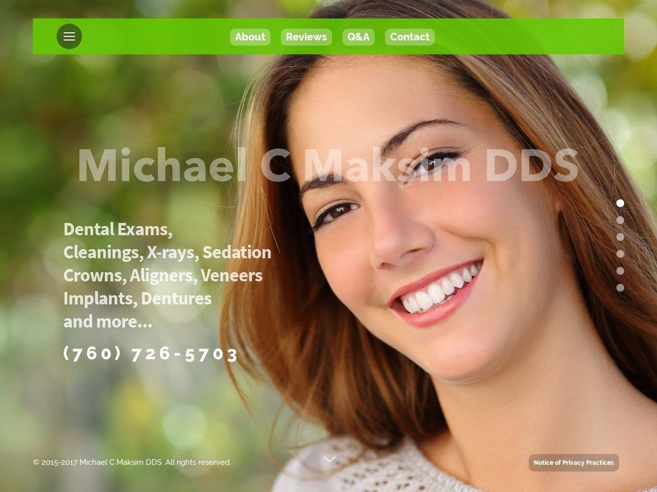 Michael C. Maksim DDS screenshot