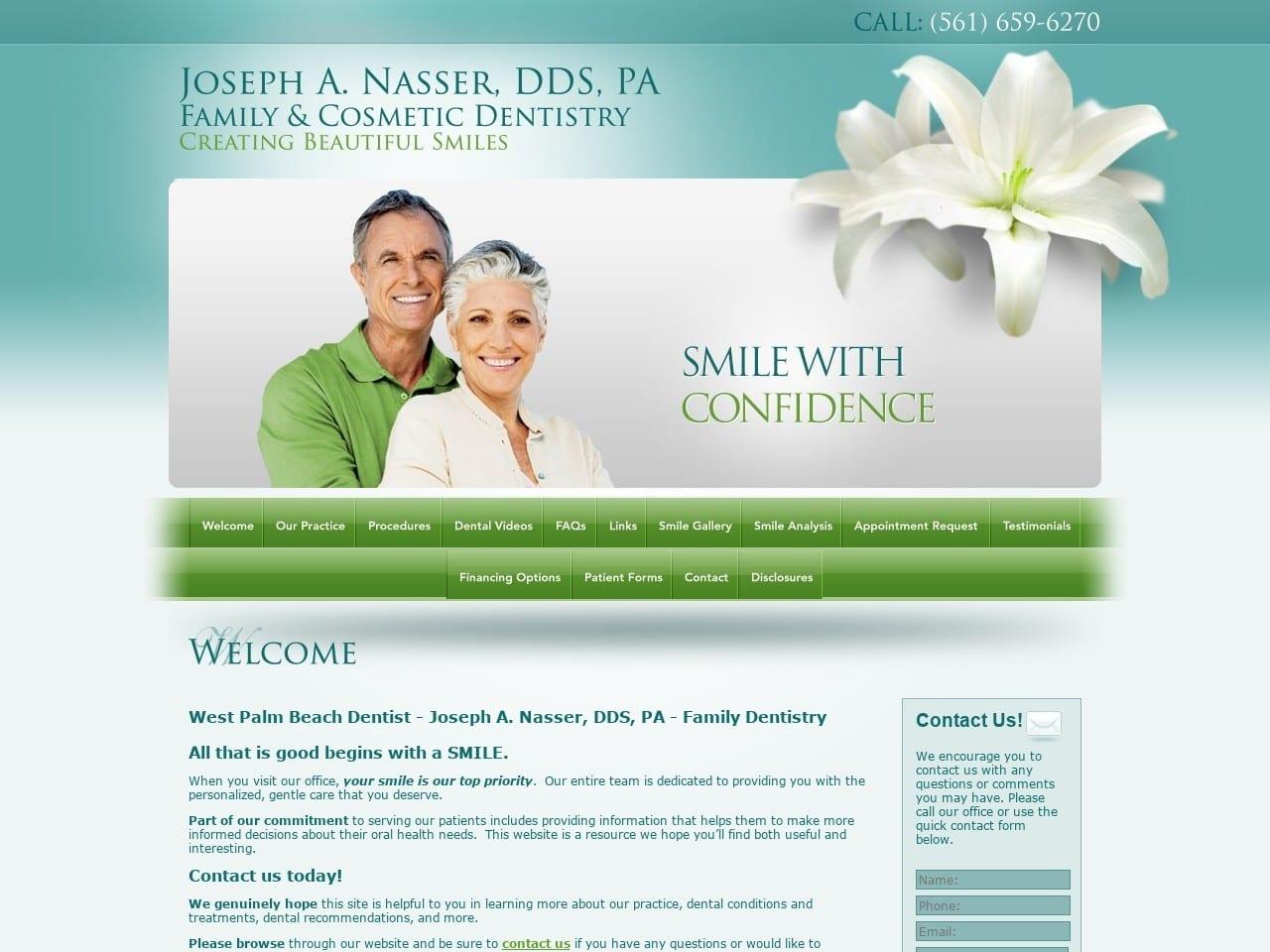 Joseph A. Nasser, DDS, PA - Family Dentistry screenshot