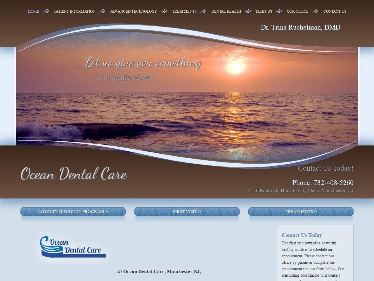 Ocean Dental Care Trina Ruchelman DMD screenshot