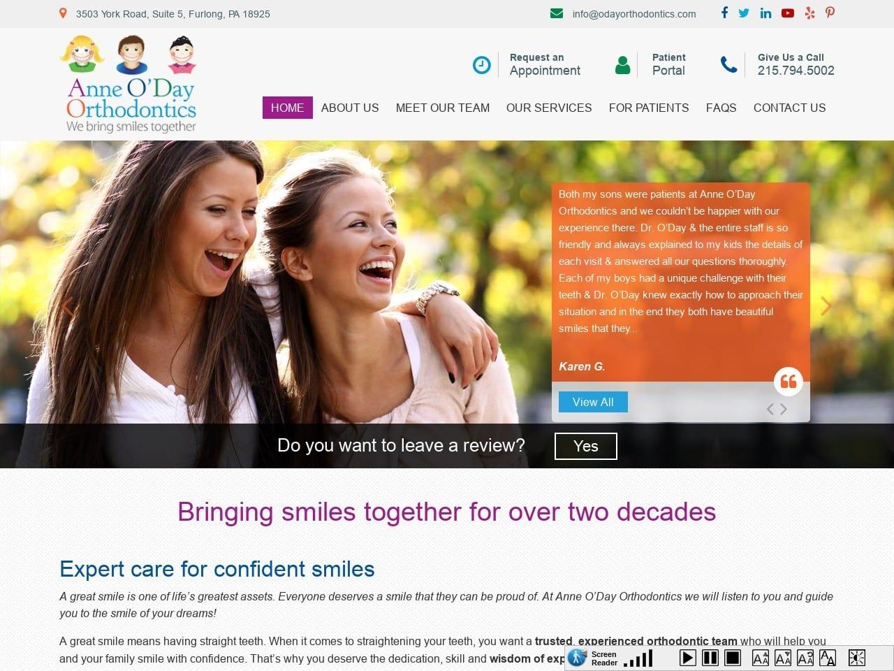 Anne O’Day Orthodontics screenshot