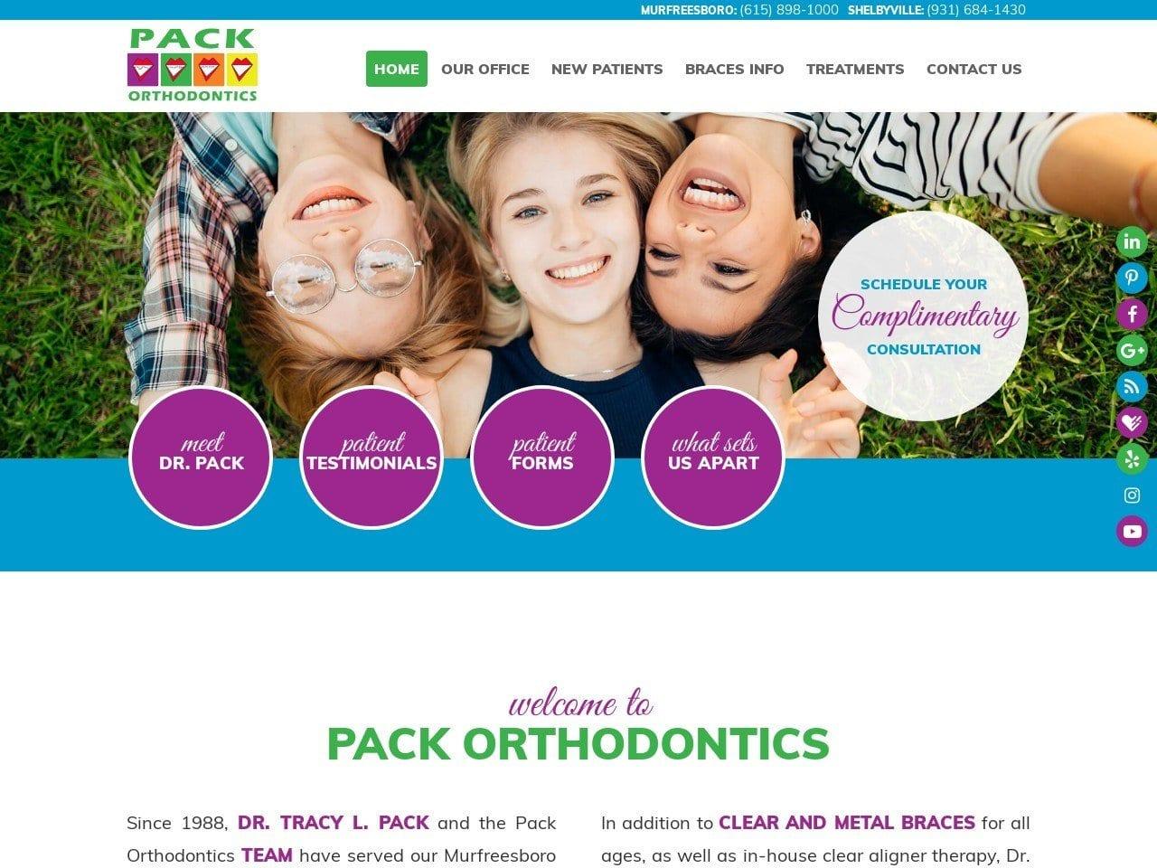Tracy L. Pack D.D.S. Orthodontics screenshot