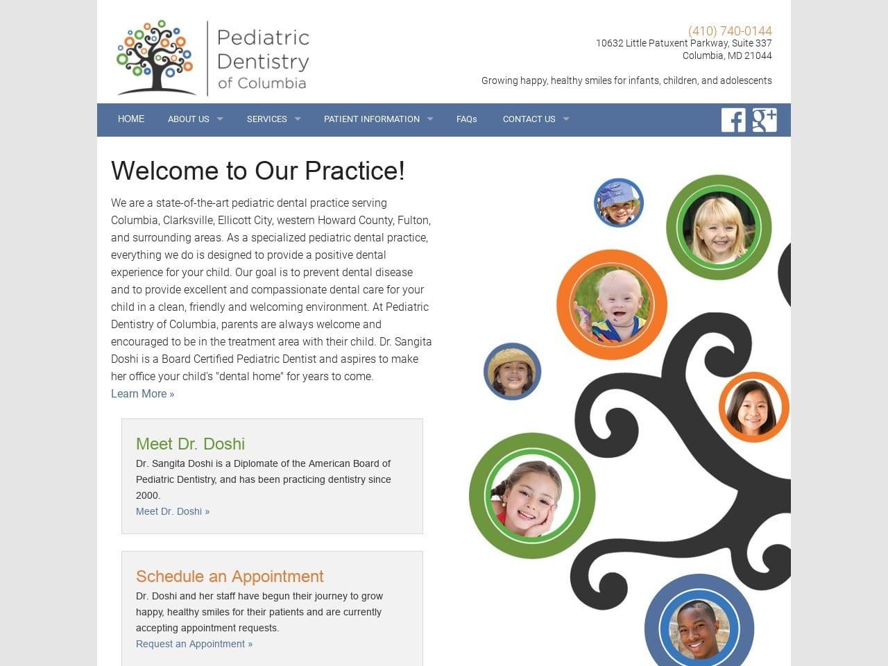 Pediatric Dentistry of Columbia Dr. Sangita Doshi screenshot