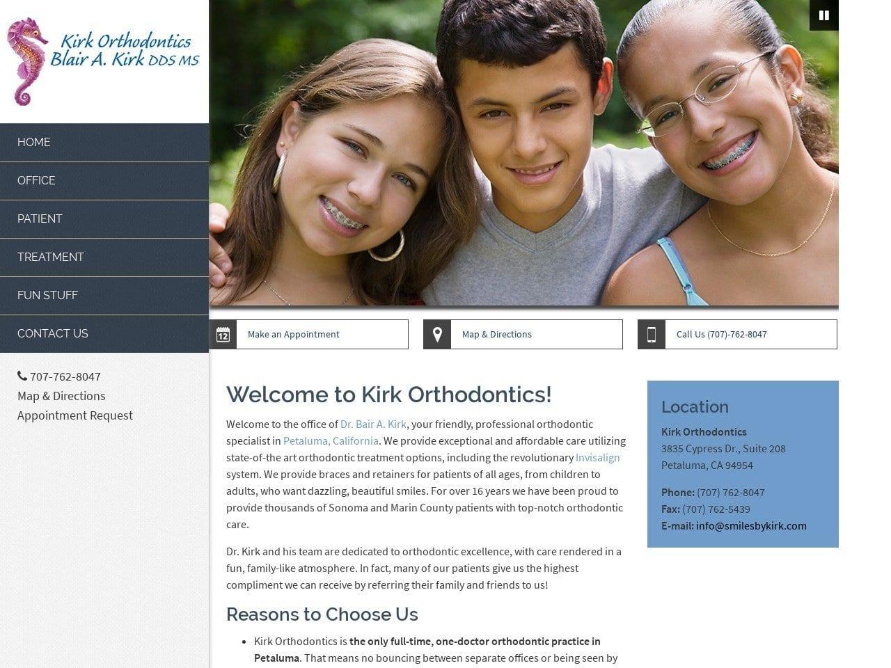 Kirk Orthodontics screenshot