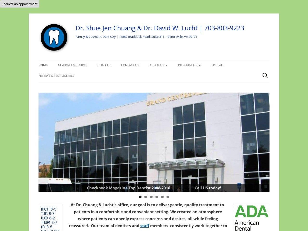 Shue Jen Chuang, DDS & David W. Lucht DDS, PLC screenshot