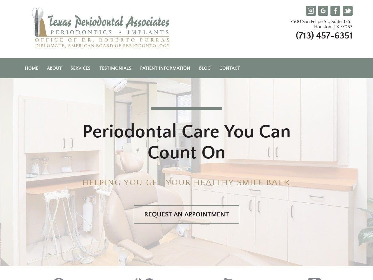 Texas Periodontal Associates screenshot