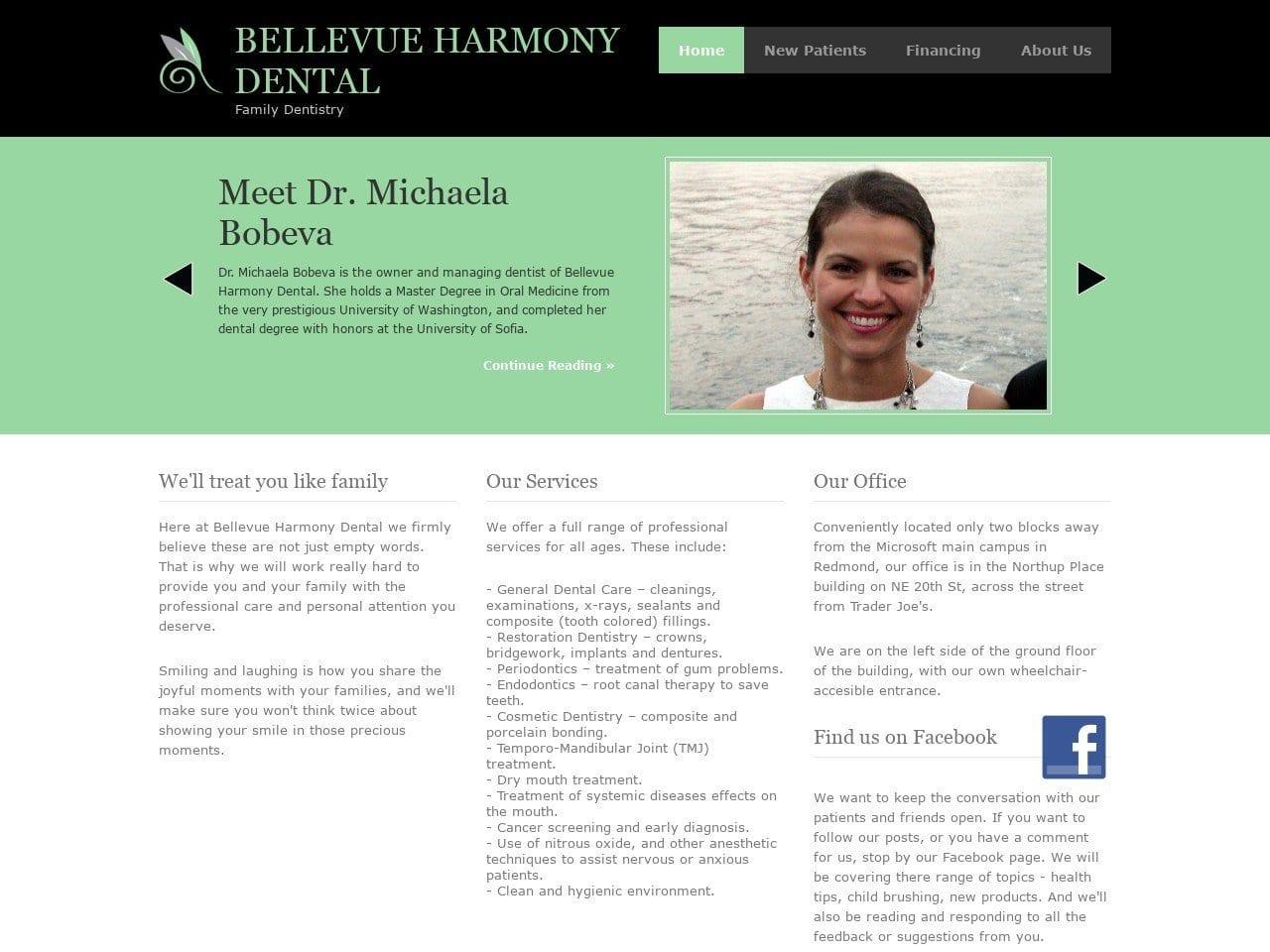 Bellevue Harmony Dental screenshot