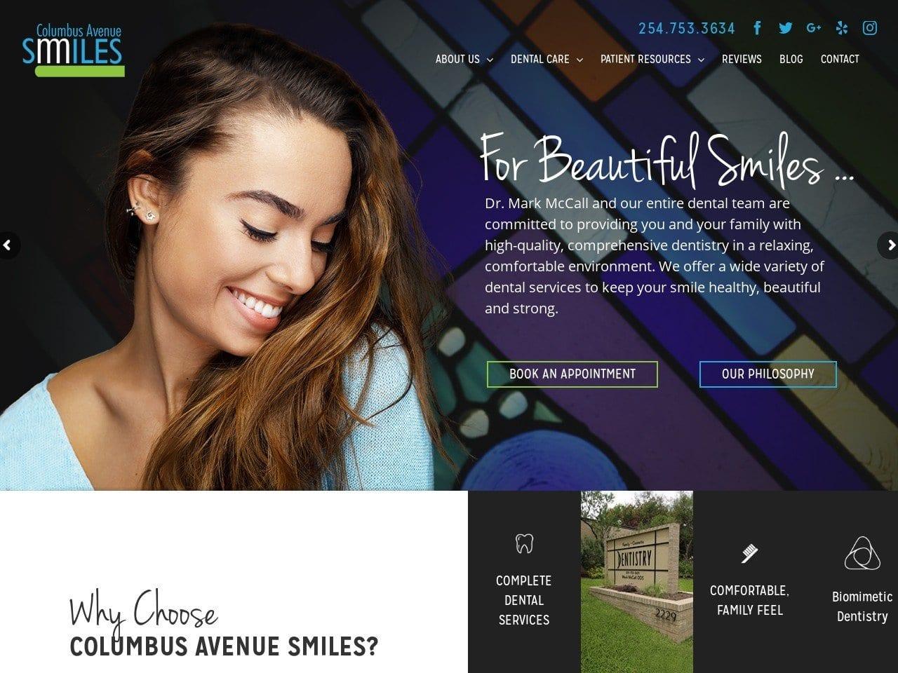 Columbus Avenue Smiles Mark McCall, DDS screenshot