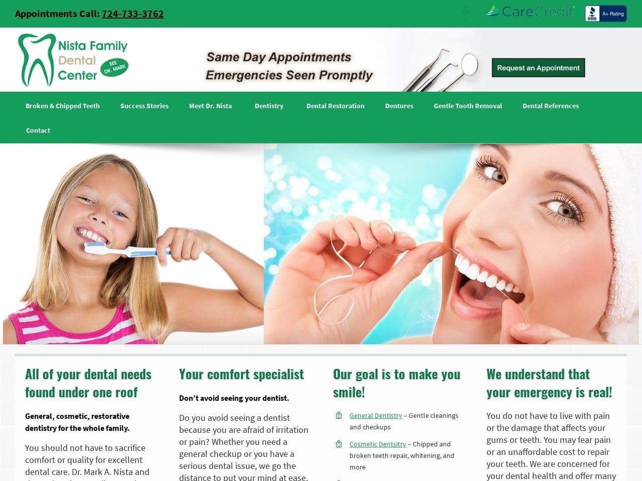 Nista Family Dental Center P.C. screenshot