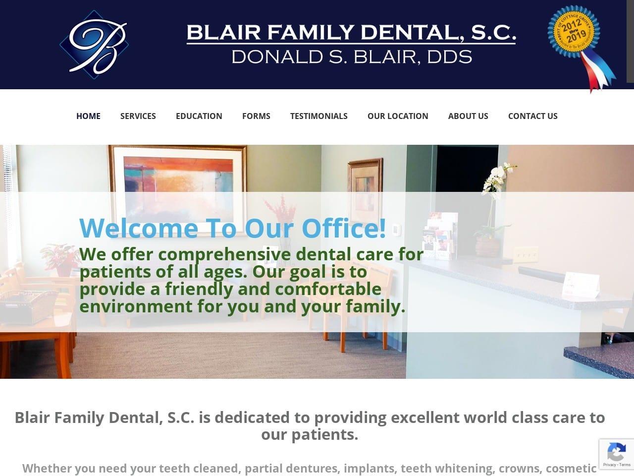 Blair Family Dental S.C. screenshot