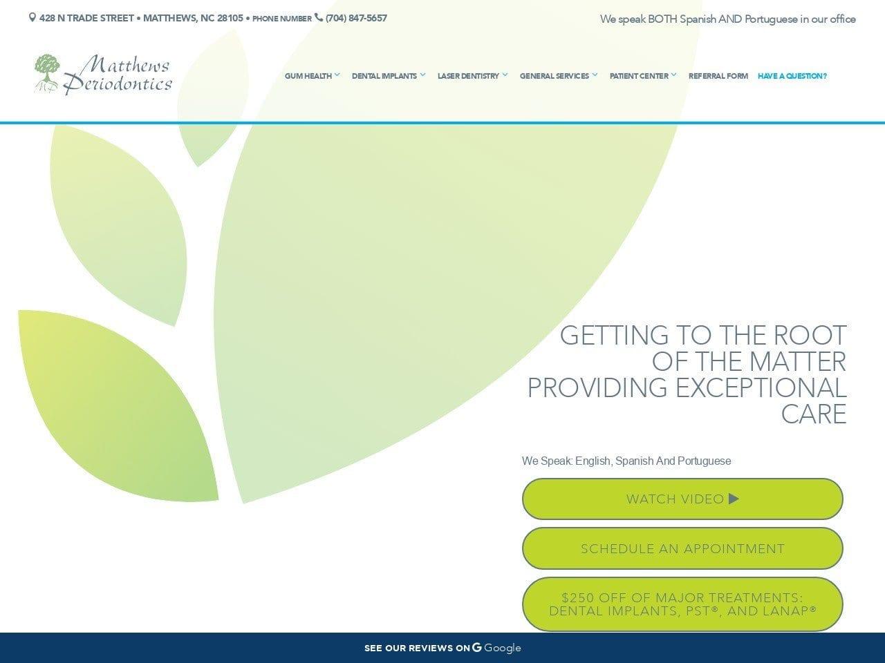 Matthews Periodontics screenshot