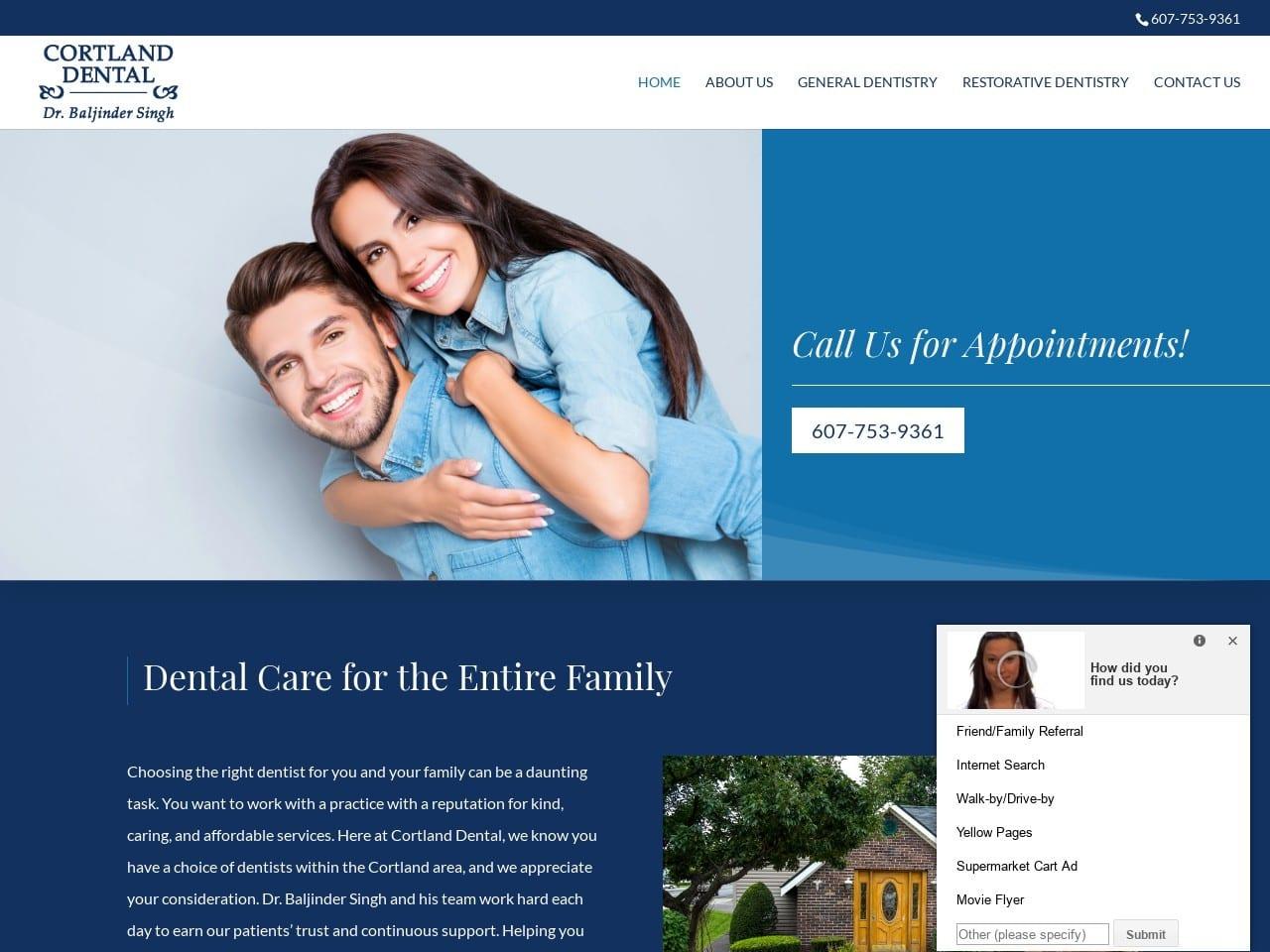 Cortland Dental Dr. Baljinder Singh DDS screenshot
