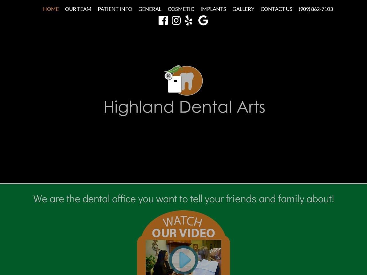 Highland Dental Arts screenshot