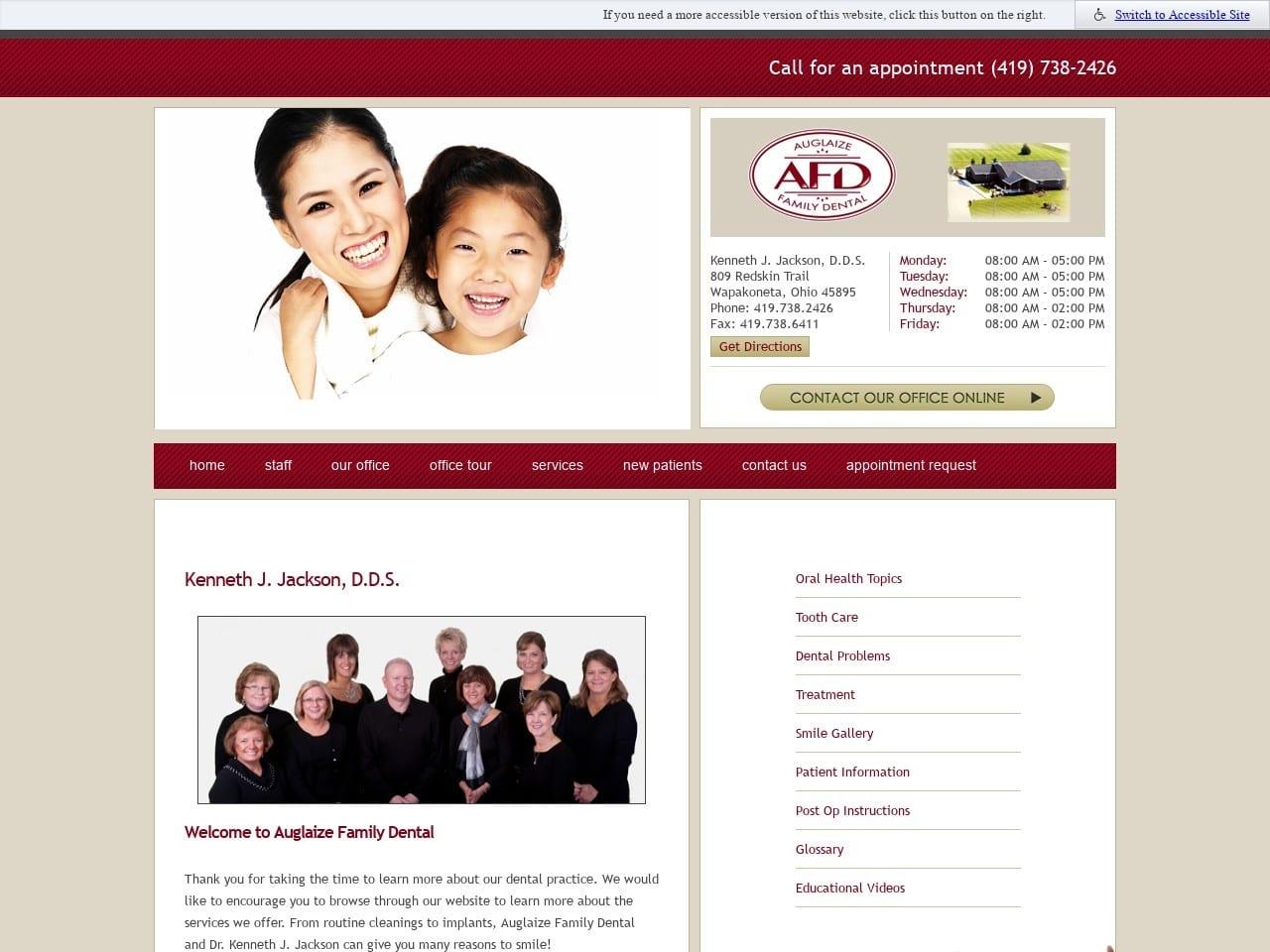 Auglaize Family Dental Jackson Kenneth J DDS screenshot