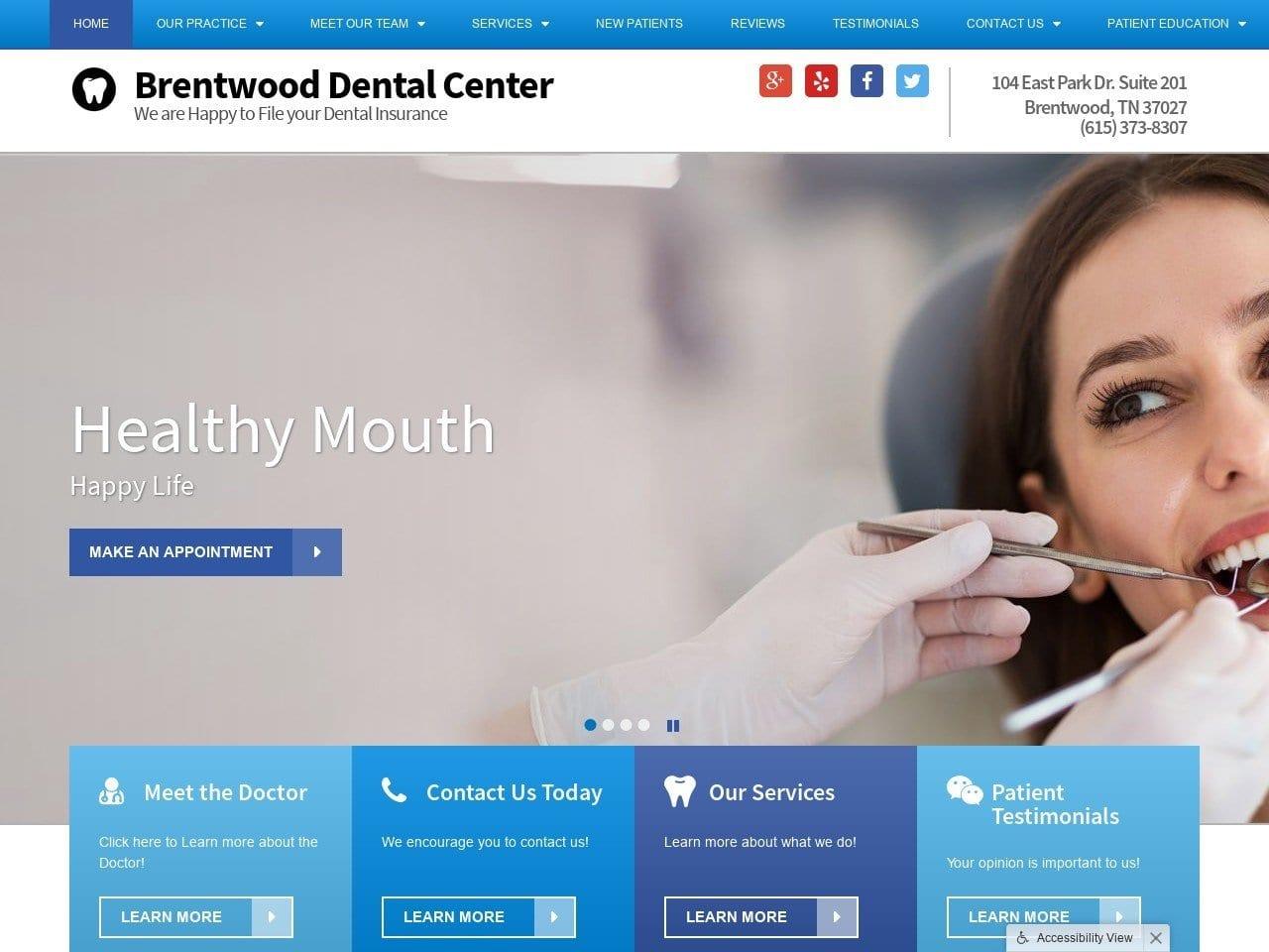 Brentwood Dental Center TN screenshot
