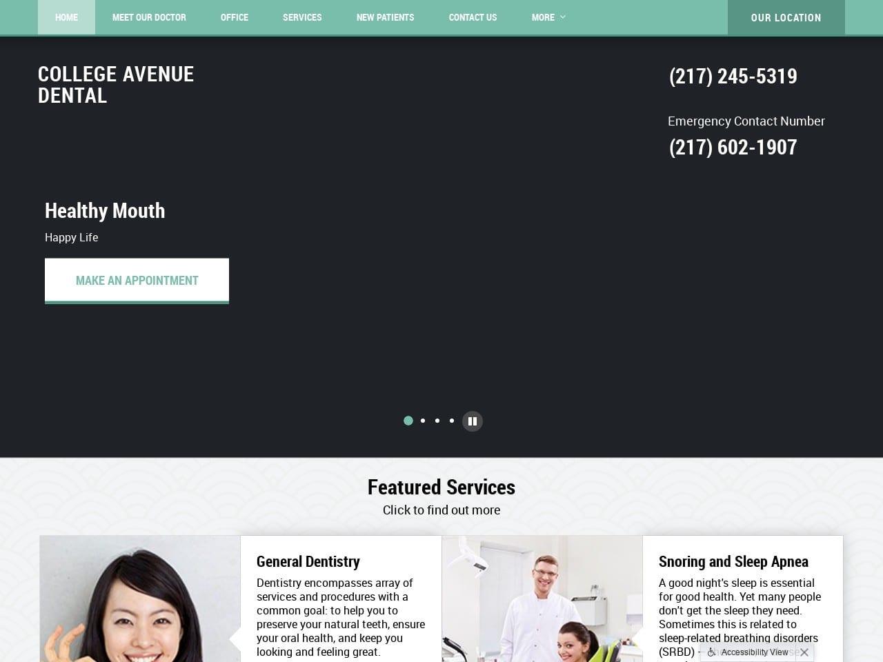 College Avenue Dental Randall E Lawson D.D.S. screenshot
