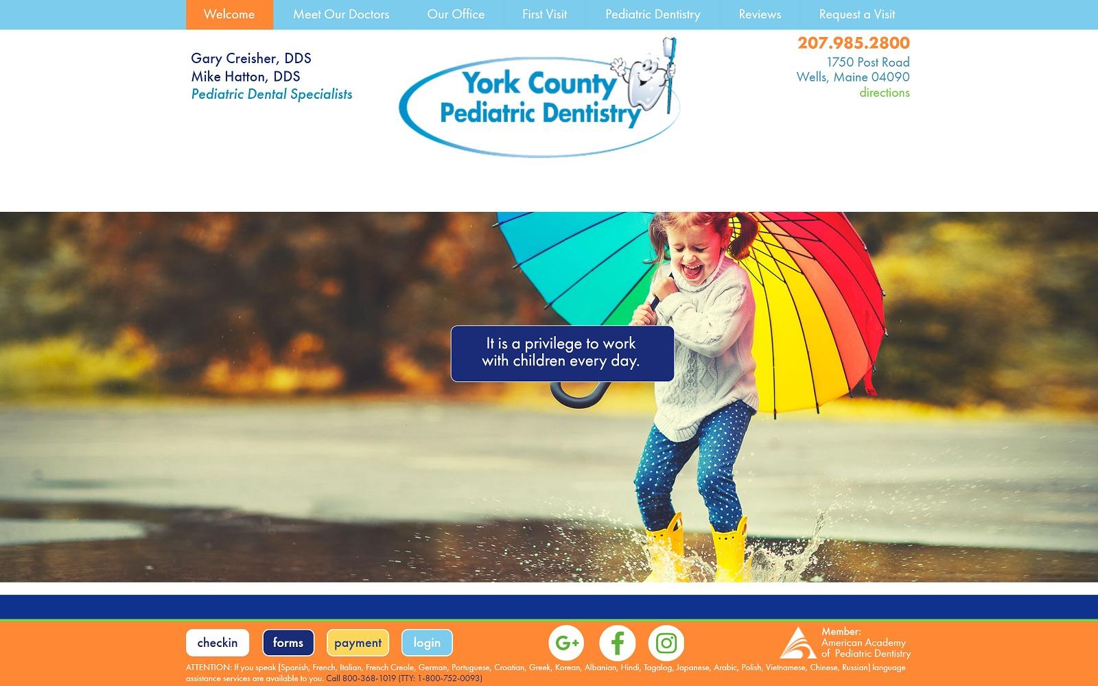 York County Pediatric Dentistry screenshot