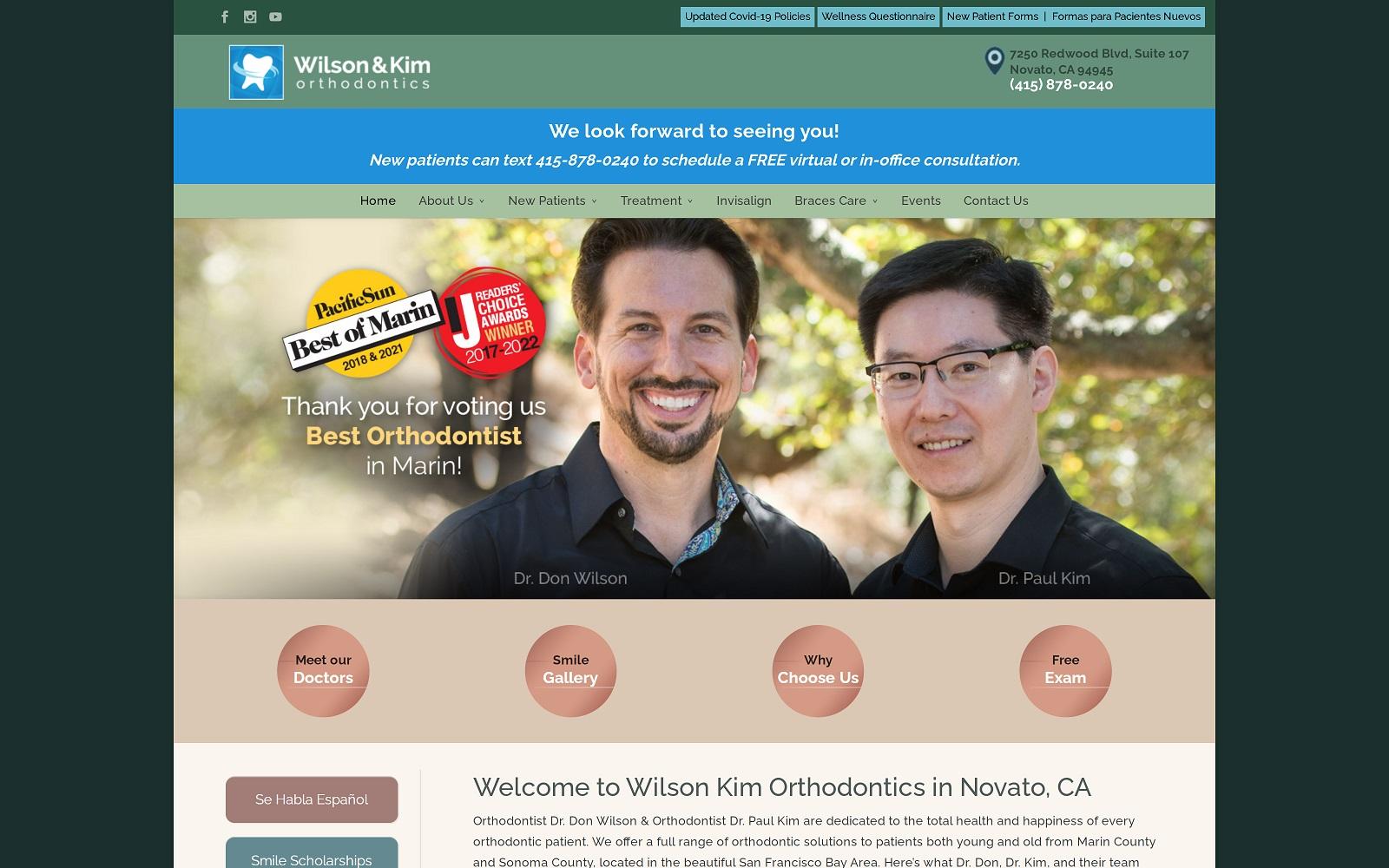 Wilson & Kim Orthodontics screenshot