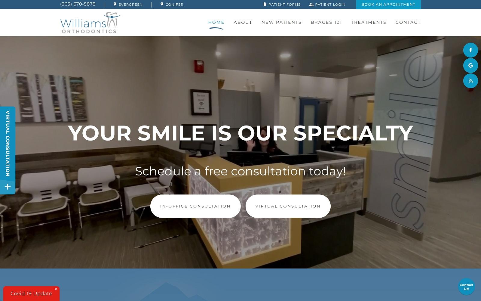 Williams Orthodontics screenshot