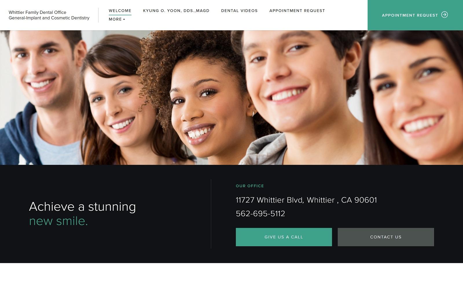 Whittier Family Dental Office screenshot