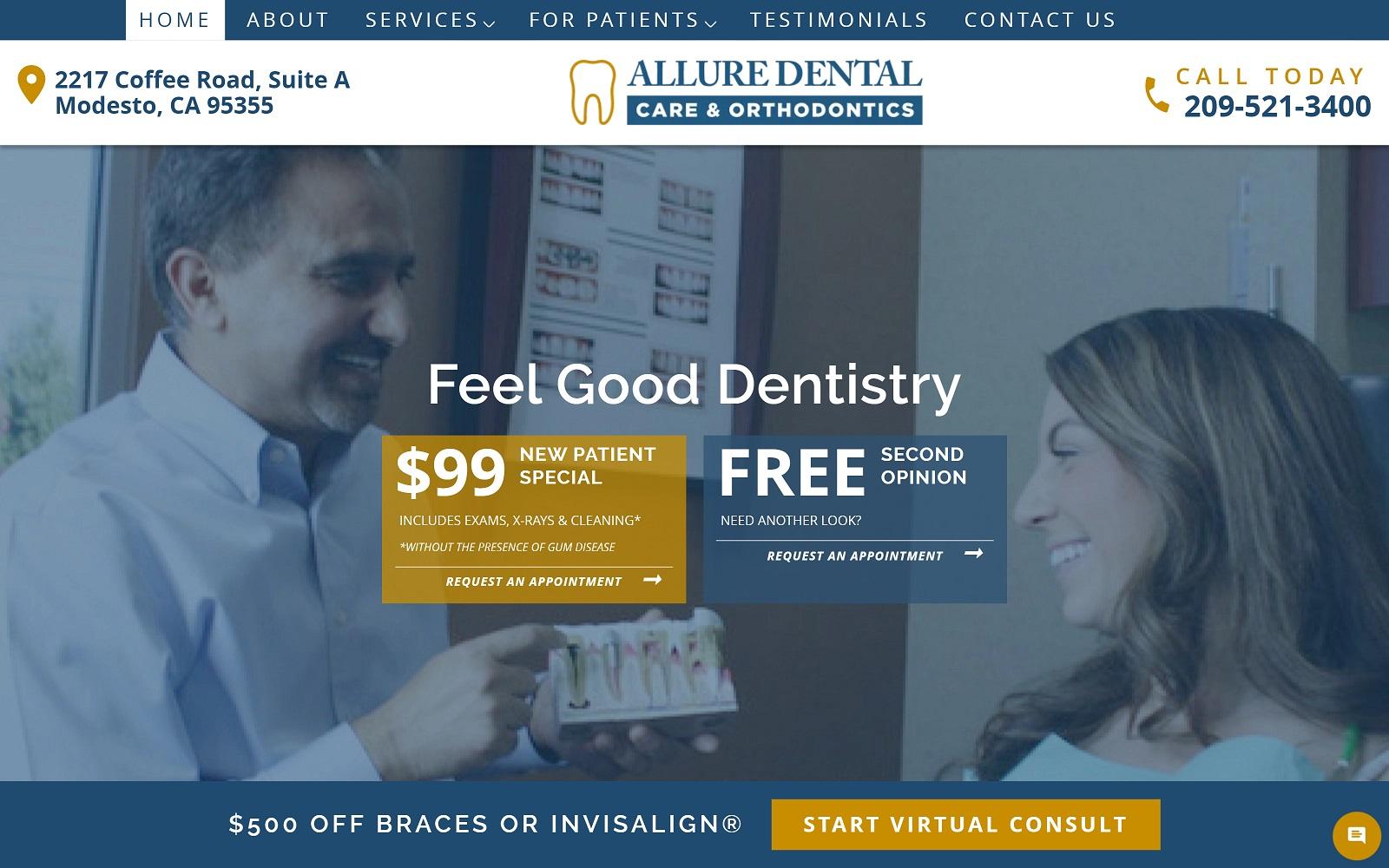 Dentist Modesto - Allure Dental Care & Orthodontics screenshot