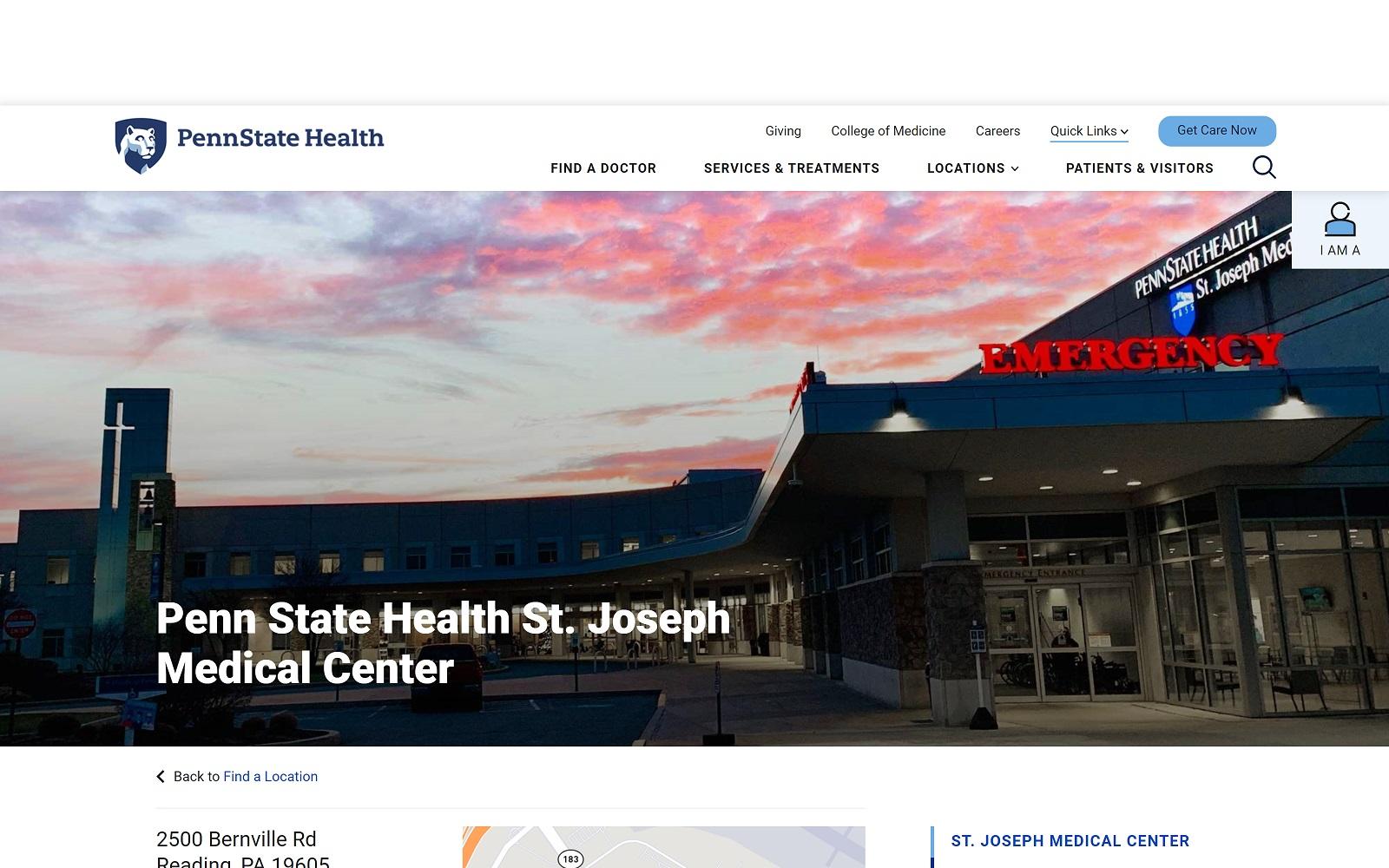 Penn State Health St. Joseph Medical Center screenshot