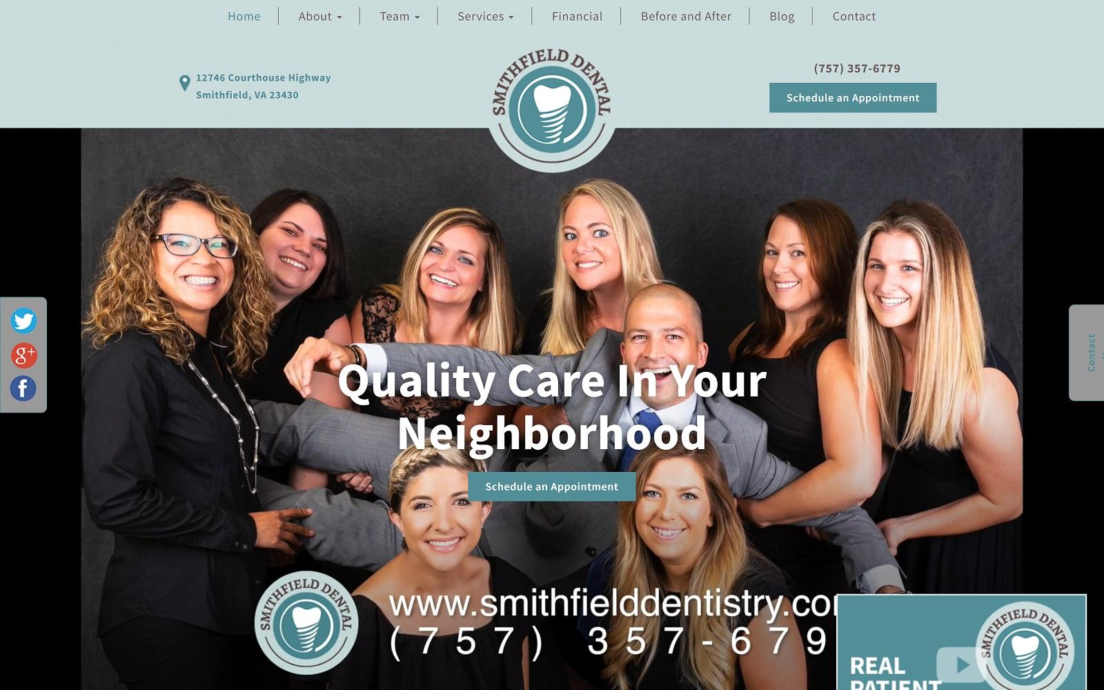 Smithfield Dental screenshot
