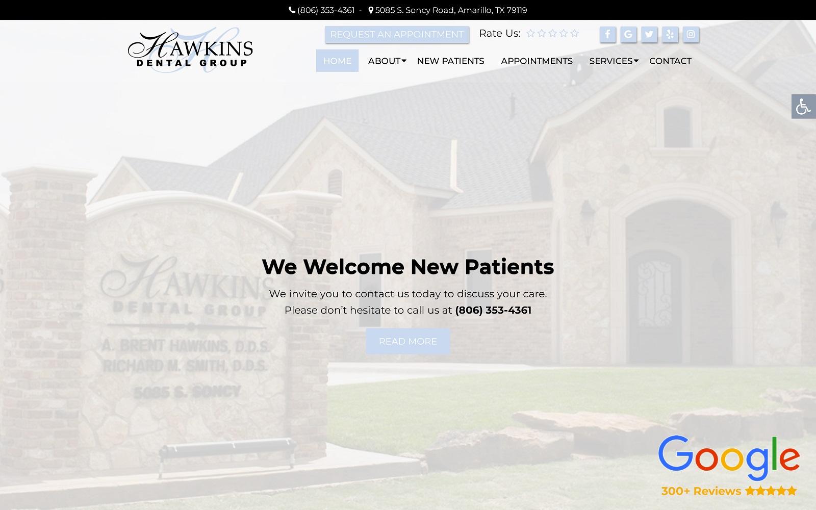 Hawkins Dental Group screenshot