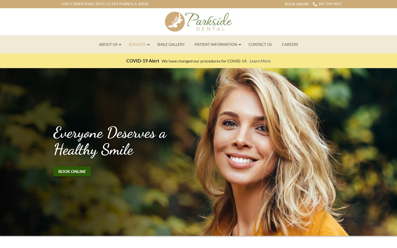 Parkside Dental screenshot