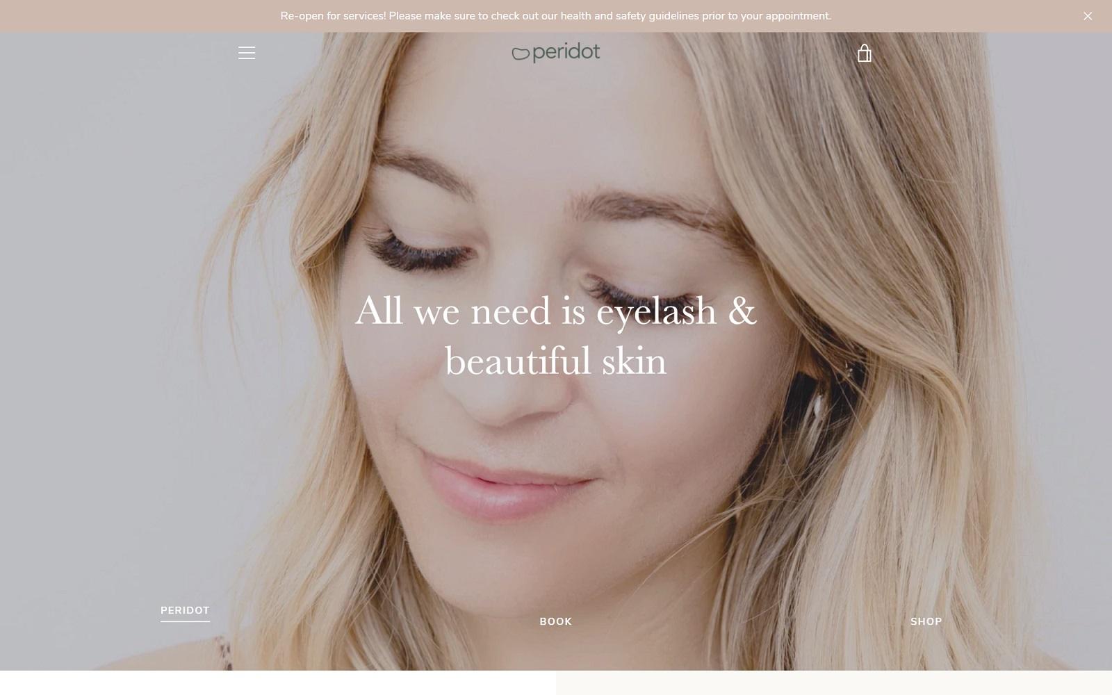 Peridot Skincare + Eyelash screenshot