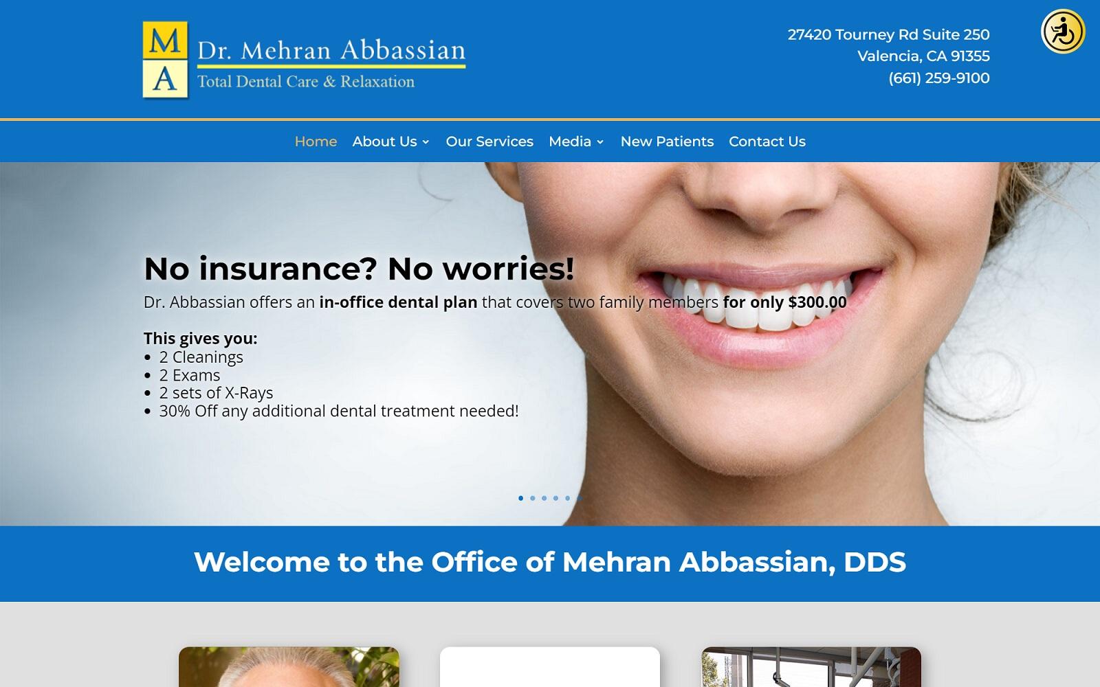Mehran Abbassian DDS Inc. screenshot