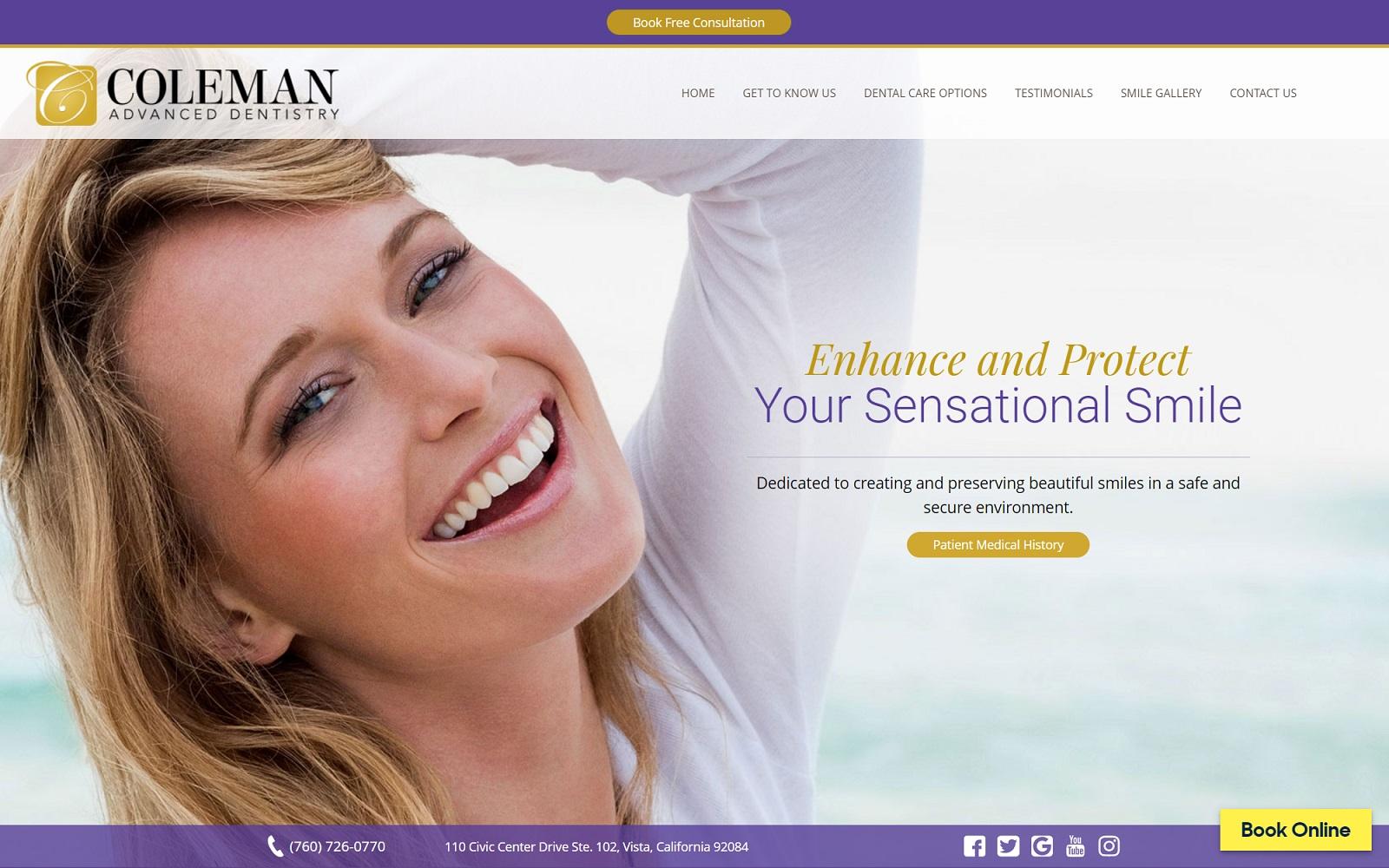 Coleman Advanced Dentistry screenshot