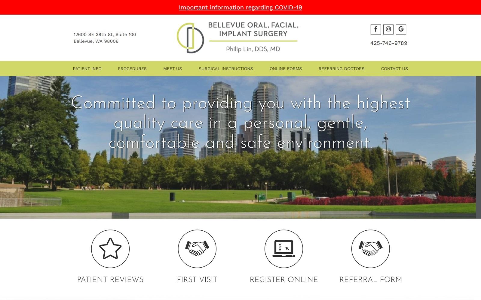 Bellevue Oral, Facial, & Implant Surgery screenshot