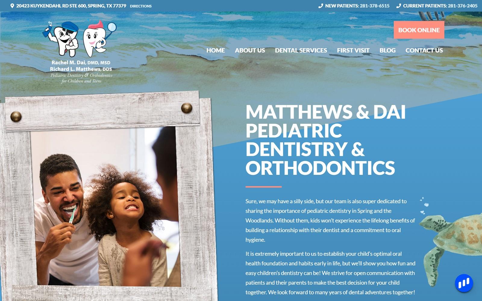 Matthews & Dai Pediatric Dentistry & Orthodontics screenshot