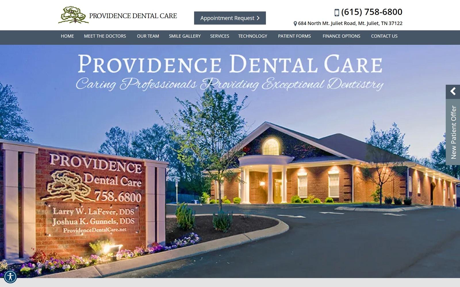 Providence Dental Care La Fever Larry W DDS screenshot