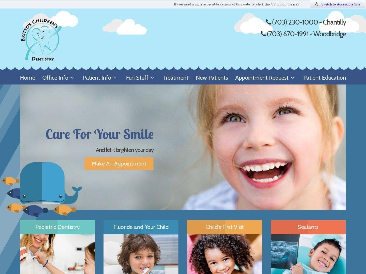 Brittos Childrens Dentistry Britto Mala DDS screenshot