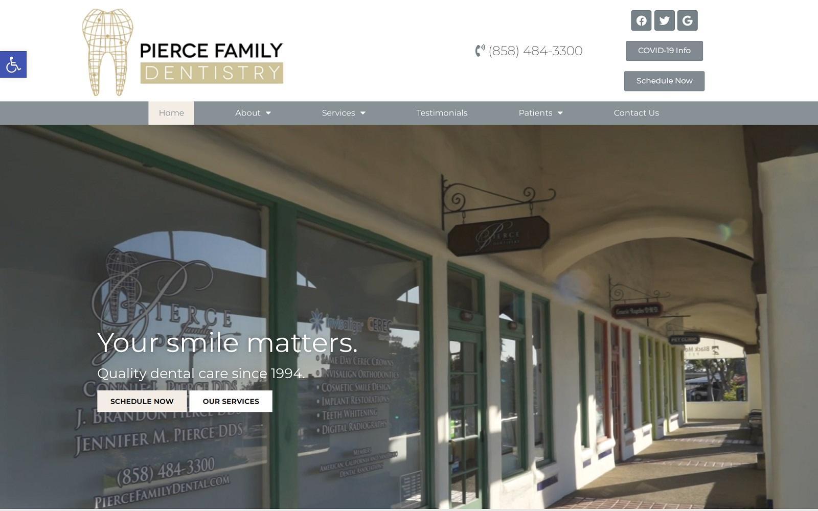 Pierce Family Dentistry screenshot