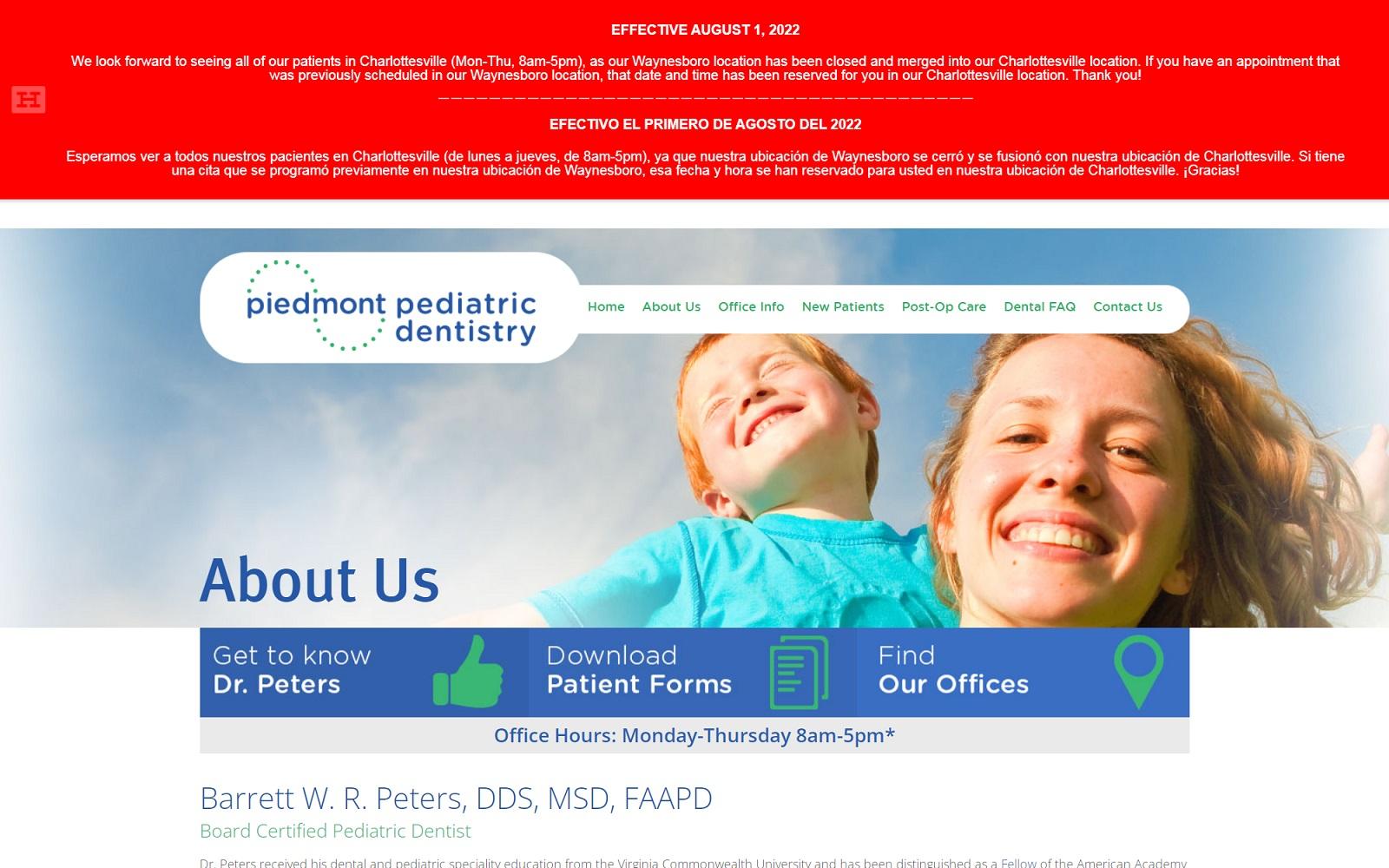 Piedmont Pediatric Dentistry screenshot